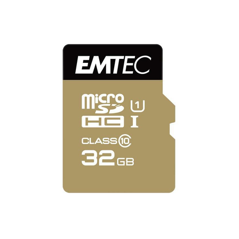 Microsdhc 32gb Emtec +Adapteri Cl10 Gold+ Uhs-I 85mb/S Blisteri