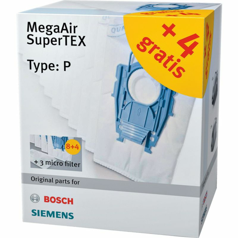 Siemens Vz123fp Megaair Supertex Pölynimuripussi + Suodatin (8+4) Vs08:Lle