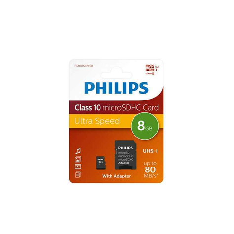 Philips Microsdhc 8gb Cl10 80mb/S Uhs-I +Adapteri Vähittäiskauppa