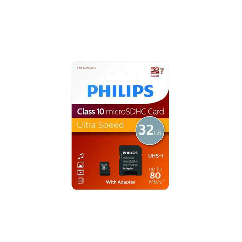 Philips Microsdhc 32gb Cl10 80mb/S Uhs-I +Adapteri Vähittäiskauppa