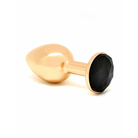 Rimba - Golden Buttplug, Small Masiv Ruostumatonta Terästä Kristallilla (Unisex)