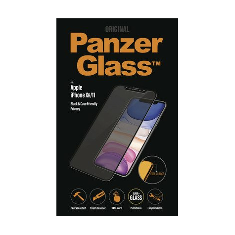 Panzerglass Apple Iphone Xr/Iphone 11 Case Friendly Privacy Edge-To-Edge, Musta
