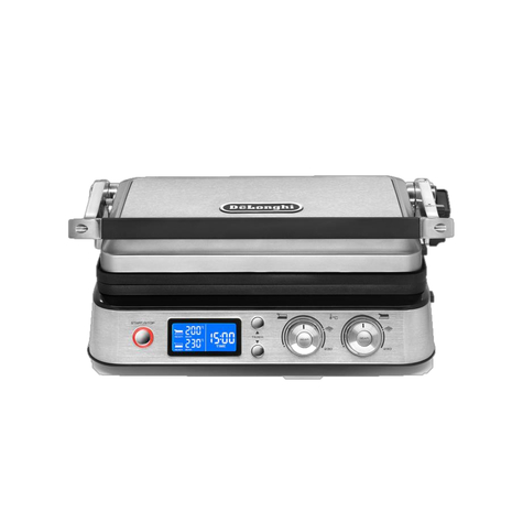 De Longhi Multigrill Cgh1020d - Musta - Metallinen - Suorakulmainen - Ritilä - 370 X 230 Mm - Irrotettava Kansi - Sarana - Lukittava Kansi - 2000 W