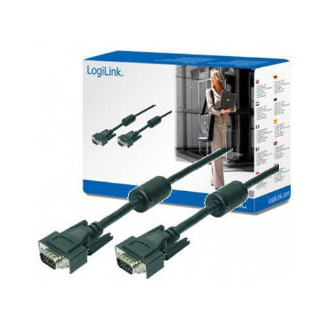 Logilink 20m Vga M/M - 20 M - Vga (D-Sub) - Vga (D-Sub) - Black - Male/Male - Rohs