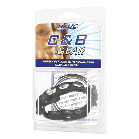 Blue Line C&B Gear Metal Cock Ring With Adjust. Snap Ball Hihna