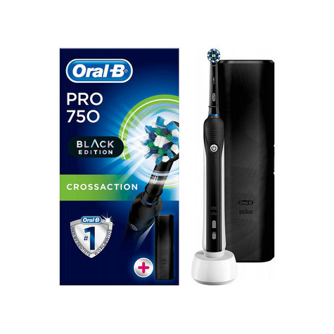 Oral-B Hammasharja Pro 750 Crossaction Matkalaukulla Musta