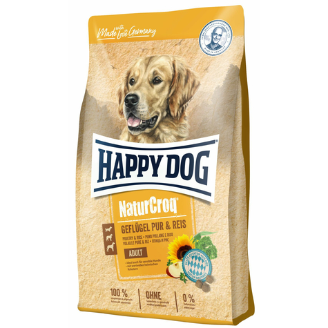 Happy Dog,Hd Naturcroq Gef Pur+Riisi 4kg