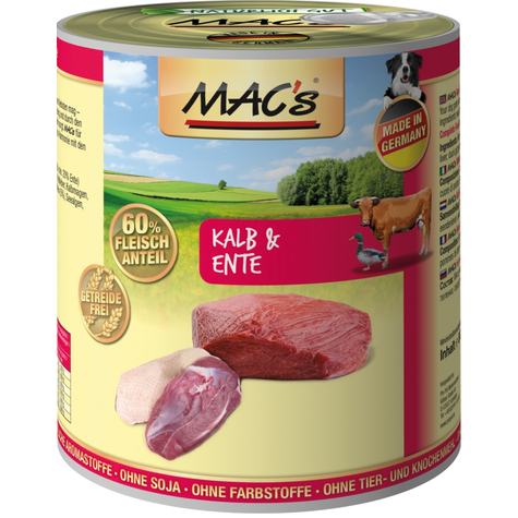 Mac's,Macs Dog Veal Duck 800 G D