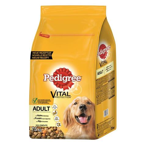 Pedigree,Ped Aikuinen Kana+Kasvikset 7,5kg