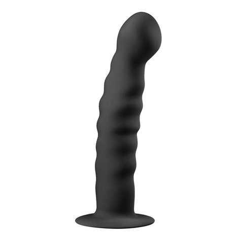 Anal Dildo : Silicone Suction Cup Dildo Black