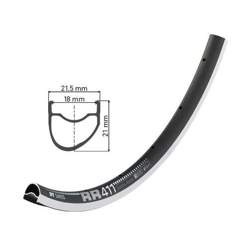 Rim Dt Swiss Rr 411 Asym. 28 Black