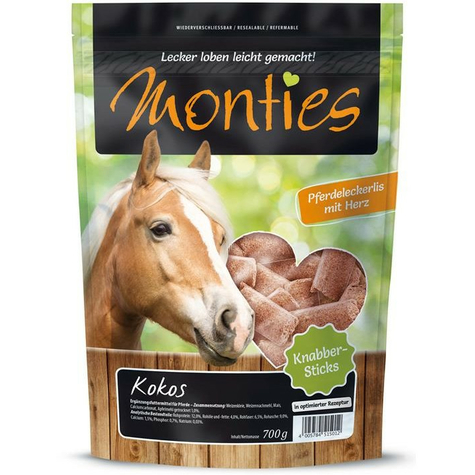 Allco Monties Horse Snack Kookospähkinätikut - Puristetut 700g