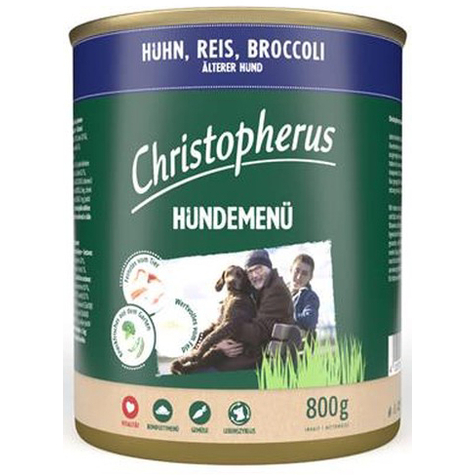 Christopherus Dog Menu -Senior - Kanaa, Riisiä Ja Parsakaalia