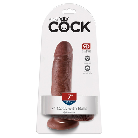 King Cock 7" Cock W Balls Brow