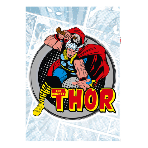Seinätatuointi - Thor Comic Classic - Koko 50 X 70 Cm