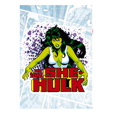 Seinätatuointi - She-Hulk Comic Classic - Koko 50 X 70 Cm