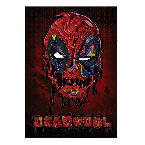 Seinätatuointi - Deadpool Meltpool - Koko 50 X 70 Cm