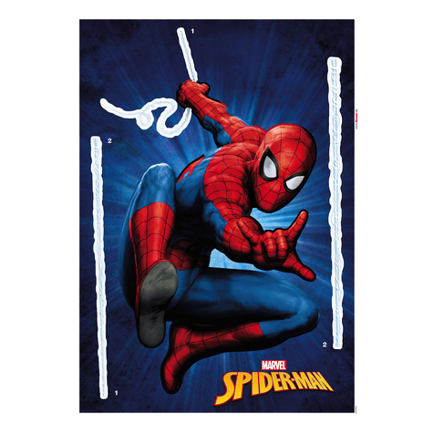 Seinä Tatuointi - Spider-Man - Koko: 50 X 70 Cm