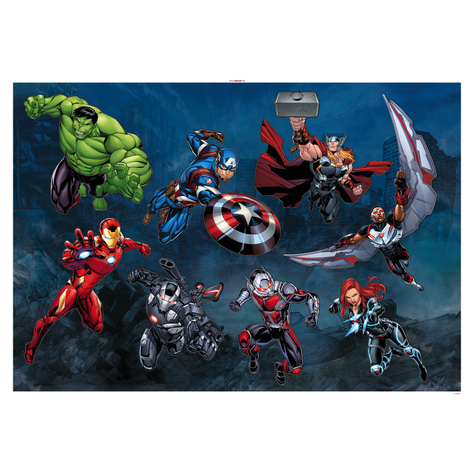 Seinätatuointi - Avengers Action - Koko 100 X 70 Cm