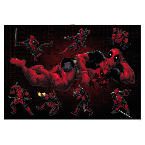 Seinätatuointi - Deadpool Poseeraa - Koko 100 X 70 Cm
