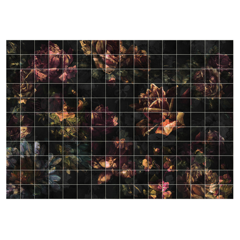 Fleece Valokuva Taustakuva  - Laatat Flowers - Koko 400 X 280 Cm