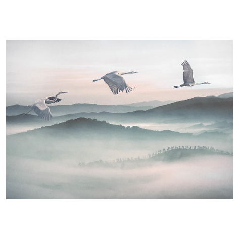 Fleece Valokuva Taustakuva  - Mystic Cranes - Koko 400 X 280 Cm