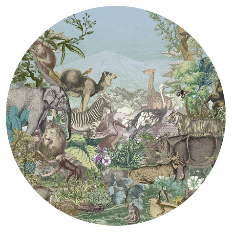 Itsekiinnittyvä Fleece Valokuva Taustakuva /Seinätatuointi - Animal Kingdom - Koko 125 X 125 Cm