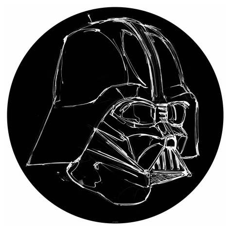 Itsekiinnittyvä Fleece Valokuva Taustakuva  / Seinätatuointi - Star Wars Ink Vader - Koko 125 X 125 Cm