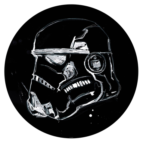 Itsekiinnittyvä Fleece Valokuva Taustakuva  / Seinätatuointi - Star Wars Ink Stormtrooper - Koko 125 X 125 Cm