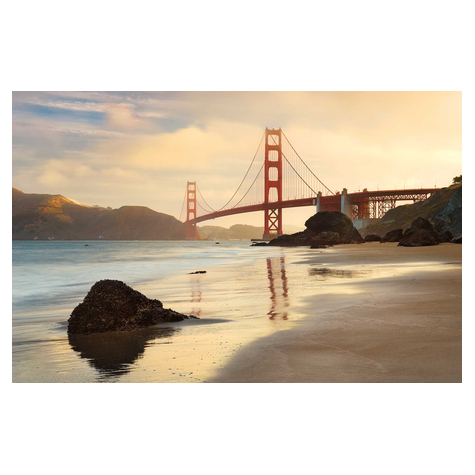 Fleece Valokuva Taustakuva  - Golden Gate - Koko 400 X 260 Cm
