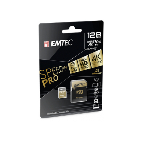 Emtec Microsdxc 128gb Speedin Pro Cl10 95mb/S Fullhd 4k Ultrahd Emtec Microsdxc 128gb Speedin Pro Cl10 95mb/S Fullhd 4k Ultrahd